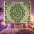 thumbnail image 2 of Leafy Botanical Branches with Placed Mandala Composed, Serene Watercolor for Plant Lovers, Aesthetic Wall Decor, Mother'S Day Gift, Tapestry Wall Hanging for Dorm and Living Room, 2 of 7
