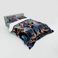 thumbnail image 2 of Ambesonne Animals Band Bedding Set 4 Pcs, Whimsical Funny Stage, Queen, Blue Purple and Pale Mustard, 2 of 2