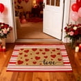 thumbnail image 3 of NANDIYNZHI Valentine's Day Welcome Doormat Outdoor Valentine's Day Rug Layered Red and White Stripe Mat Red Heart Mat for Front Porch Outdoor Entryway, 3 of 5