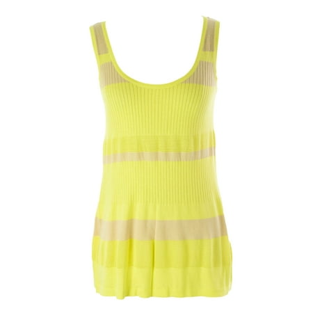 - August Silk Women's Striped Knit Crochet Tank Top