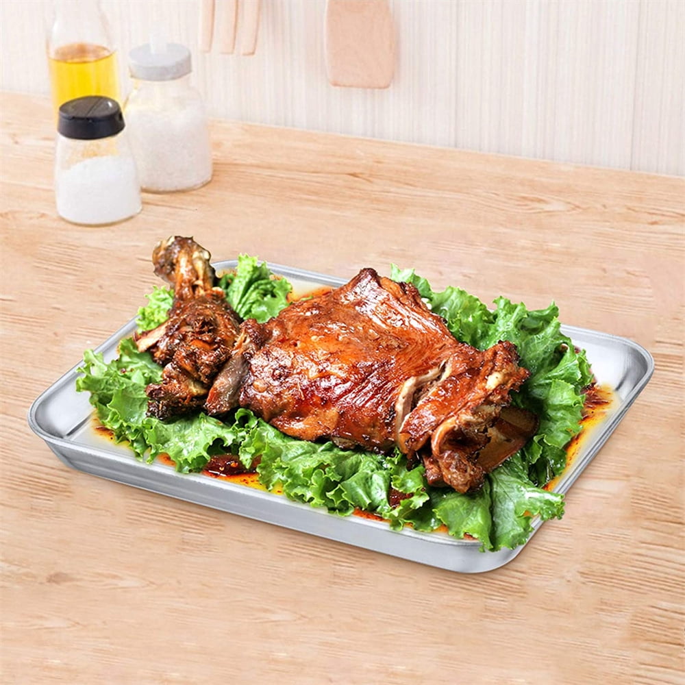Casewin Stainless Steel Baking Sheet with Rack Set, Cookie Sheet Pan for Oven, Rimmed Metal Tray with Wire Cooling Rack for Cooking Roasting Resting Bacon Meat Steak - Dishwasher Safe