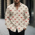thumbnail image 2 of QATAINLAV Valentines Day Dress Shirts for Men Fashion Love Heart Print Long Sleeve Shirt Casual Lapel Button Down Blouse Top Vacation Hawaiian Shirts Red XXL, 2 of 6