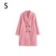 thumbnail image 4 of Qarigey Mujeres de doble botonadura Casual temperamento sólido otoño cuello en V abrigo largo abrigos de longitud media chaqueta de viaje en casa Abrigos y chamarras Rosado S Qarigey AP013339-01, 4 of 6
