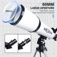 thumbnail image 2 of Telescopio 80 mm Apertura 600 mm - Telescopio refractor portátil astronómico Revestimientos totalmente multicapa de alta transmisión Montura AZ con trípode Adaptador para teléfono Bolsa de transporte, 2 of 5