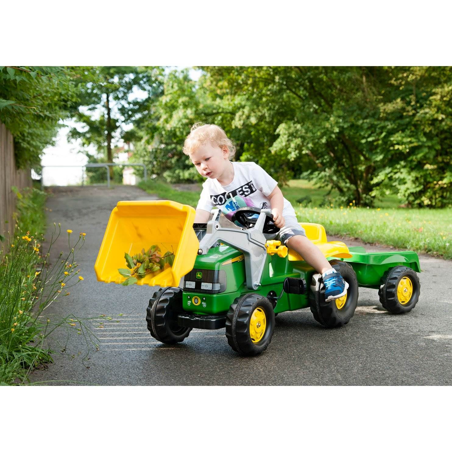 John deere rolly kid shop tractor & trailer