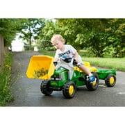 Rolly Toys John Deere Pedal Tractor w/ Working Front Loader & Detachable Trailer