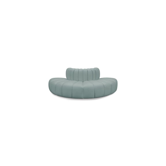 Meridian Furniture Arc Mint Green Vegan Leather Modular Sectional