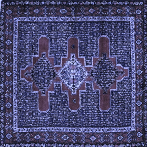 Ahgly Company Indoor Square Persian Blue Traditional Area Rugs, 6' Square