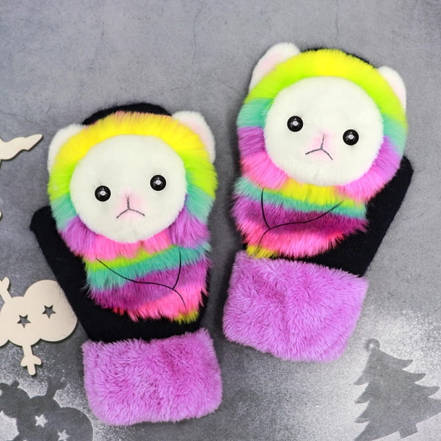 Guantes de invierno para mujer Cola Alpaca colorida