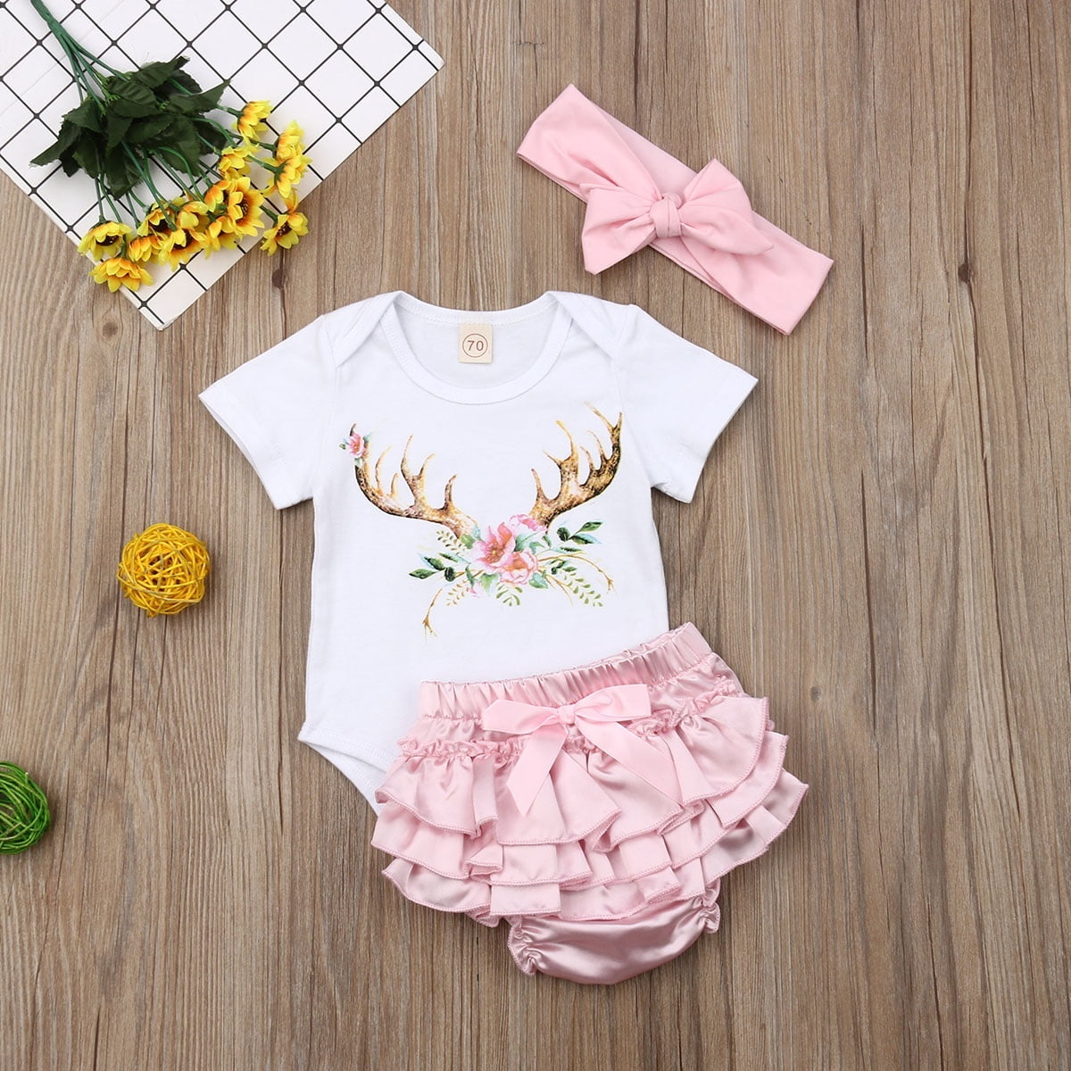 baby girl short sleeve romper