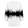 thumbnail image 5 of Camiseta de Mujer Camiseta Estampado Botón Manga 3/4 Diario Fin de Semana Moda Básico Cuello en V Regular Top Blanco/M, 5 of 5