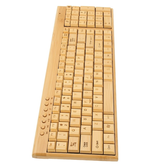 Keyboard Mouse Combo, 1200DPI Mouse Bamboo Wood Material Plug And Play, Computer Keyboard with USB Receiver for WIN 7 8 10 XP