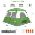 thumbnail image 5 of HOTEEL 6-8 Person Camping Tent, Easy Setup Waterproof Windproof Backpacking Tent with Removable Rainfly, Lightweight Portable Outdoor Family Tents for Camping, Travel, Fishing, Hiking, Green, 5 of 10