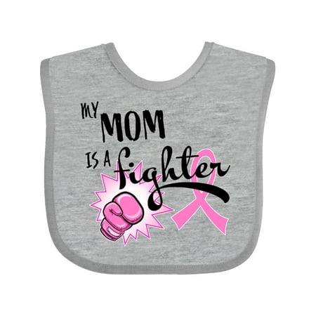 

Inktastic My Mom is a Fighter- Breast Cancer Awareness Gift Baby Boy or Baby Girl Bib