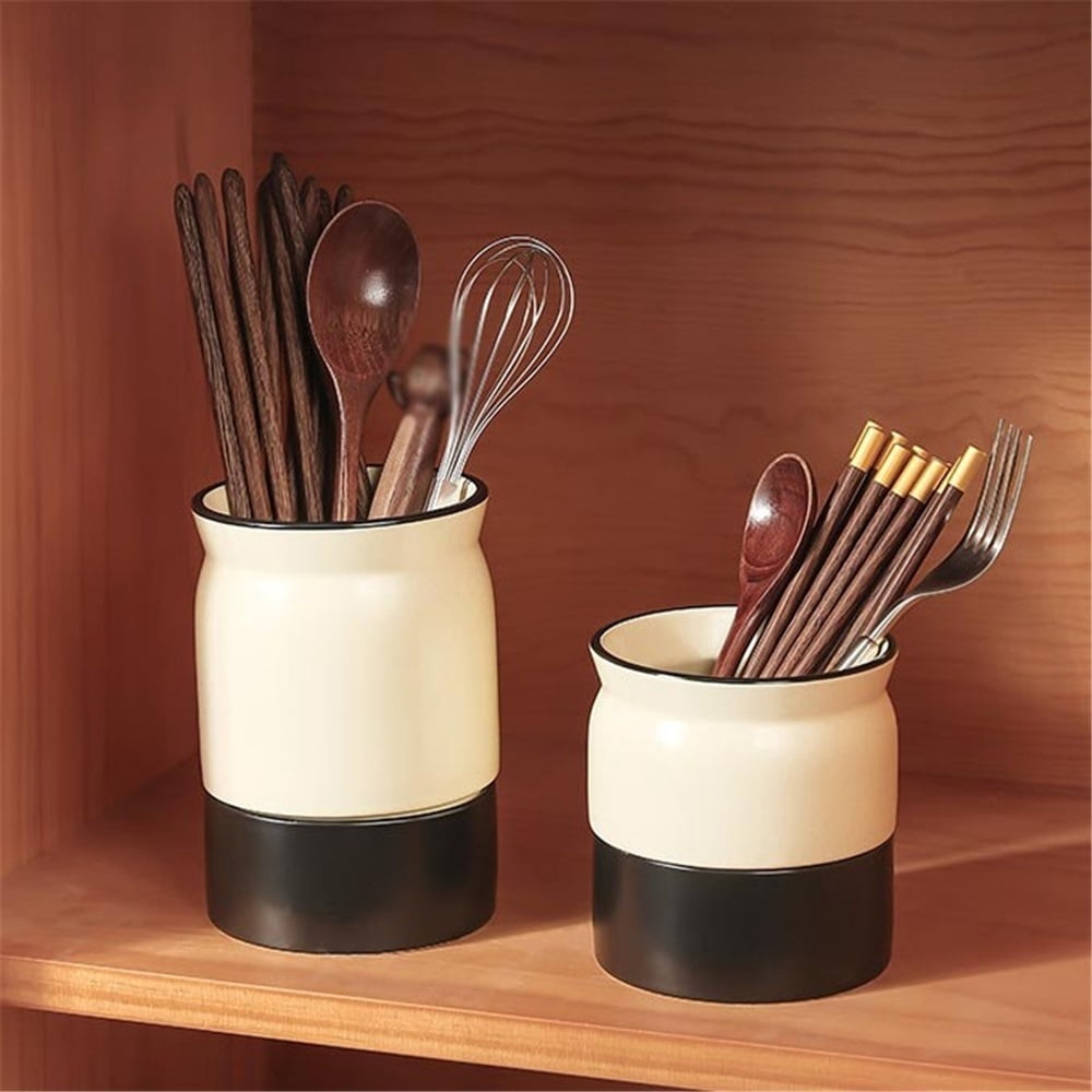 Utensil Holder Caddy, Ceramic Utensil Holder for Countertop, Vintage Utensil Crock