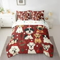 thumbnail image 2 of Homewish Christmas Wreath 7pcs Bedding Comforter Set,Pet Puppy Dogs Queen Bedding Sets,Merry Xmas Queen Sheet Sets For Boy Girl,Luxury Bedroom Decor Reversible, 2 of 8