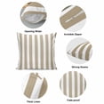 thumbnail image 5 of Pillow Covers 16x16 Inch, Beige Striped Linen Pillowcase with Invisible Zipper, Modern Farmhouse Beige White Stripes Decorative Throw Pillow Covers Cushion Case for Couch Sofa Bed Living Room, 5 of 9