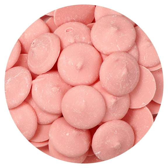 Pink Chocolate Melting Wafers, 12 Ounce Bulk Bag, Pink Chocolate, Pink Candy, Melting Chocolate Candy Discs For Baking, Dipping, Decorating, Bulk Chocolate Bag - The Hampton Popcorn & Candy Company