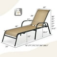 thumbnail image 3 of Costway 10PCS Patio Lounge Chair Chaise Adjustable Recliner Stack No Assembly, 3 of 10