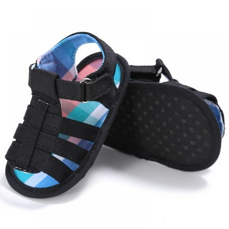 

GOODLY Girls Boys Baby Toddler Summer Flat Sandals Infant Shoes Breathable Soft Cotton Soft Shoes for Toddler 0-18Months