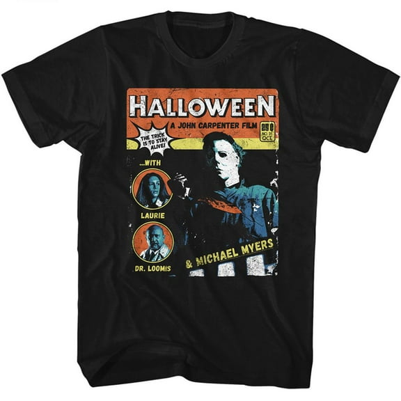 Halloween Comic Black Adult T-Shirt