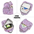 thumbnail image 5 of Wild Flowers Lavender Pink Quilted Backpack Fashion Daypack Commuter Bag for Women 8.5 L, 5 of 7