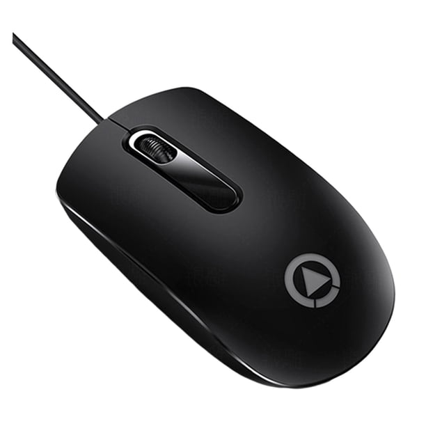 Ratón con cable ergonómico agravado Juego Escala Rueda Sonido Versión USB PC pequeña negro