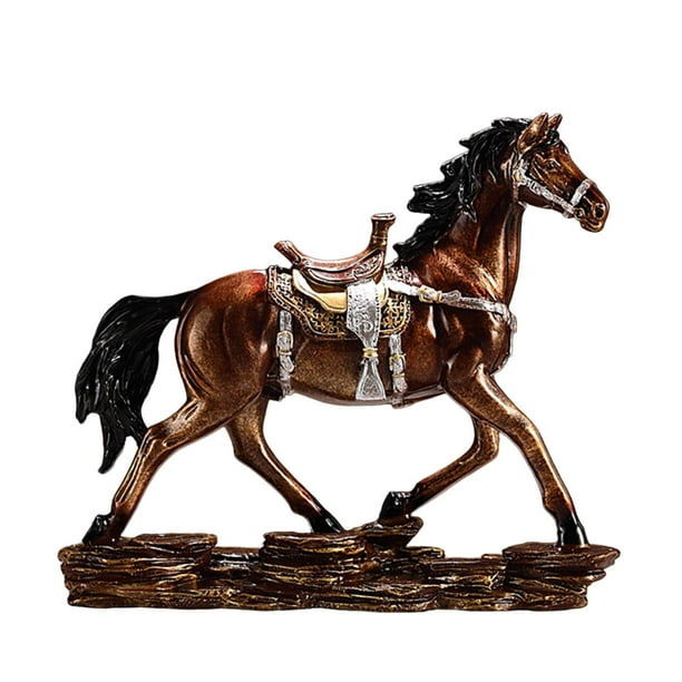 Estatua de caballo Macarena escultura decorativa de resina Marrón 28x95x248cm