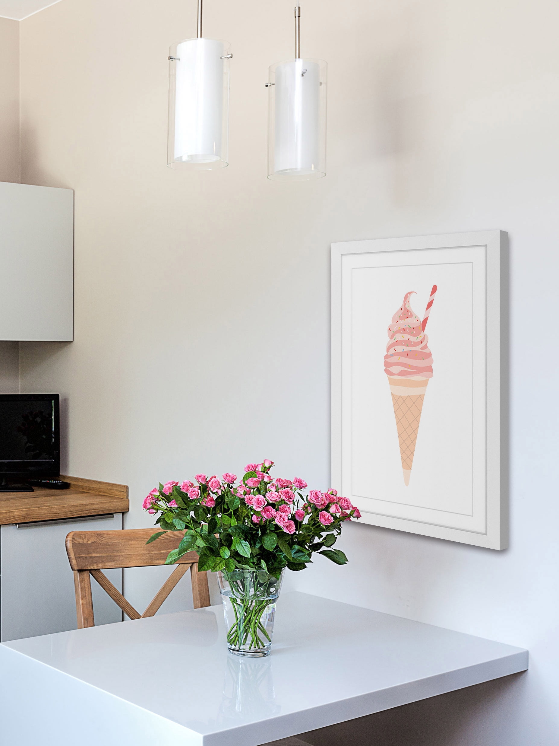 "Pink Cone" Framed Painting Print