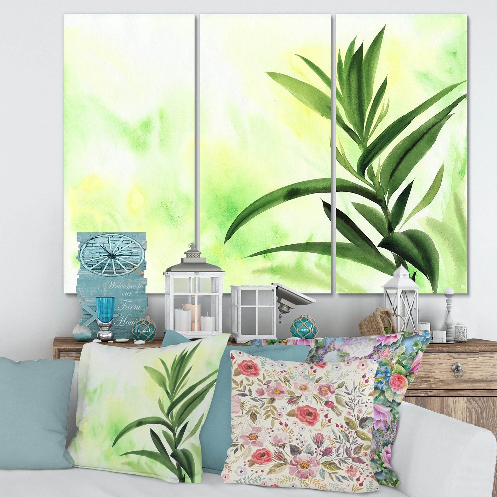 Designart ' Bamboo Palm Detail I ' Traditional Canvas Wall Art Print