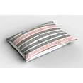 thumbnail image 2 of Ambesonne Abstract Pillow Sham 2 Pack, Retro Lines Hipster, 30"x20", Black Coral White, 2 of 3