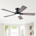 thumbnail image 2 of PHORUS 52in Ceiling Fan with Lights Flush Mount Modern Fan Light with Remote Dimmable LED 5 Blade Brown for Bedroom Living Room, 2 of 7