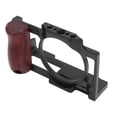thumbnail image 1 of Camera Cage ZV1 Aluminum Video Rig Cold Shoe Mount Wooden Handle Grip Microphone Light for Video Making Photography, 1 of 7