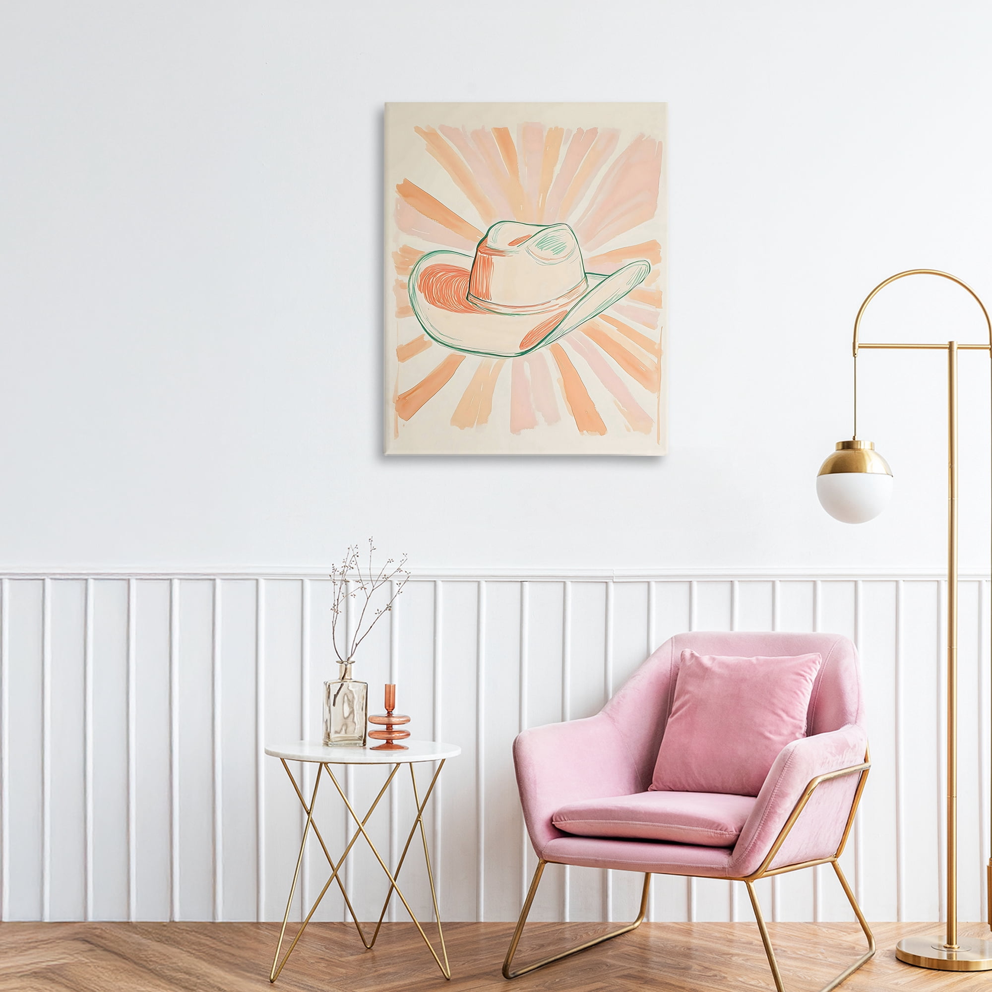 Stupell Industries Sunburst & Cowboy Hat Canvas Wall Art, design by The Prints Vibe