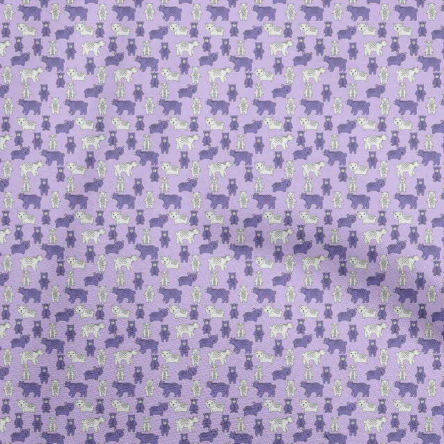 oneOone Popeline de Coton Violette Tissu Matière pour Robe Animal Tissu Imprimé Tissu au Mètre 42 Pouces de Large