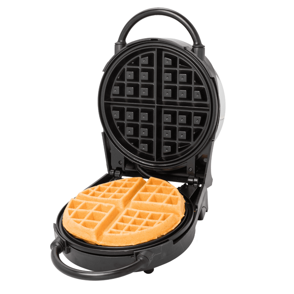 Belgian Waffle Maker NonStick 7" Waffler Iron w Adjustable Browning
