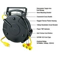 thumbnail image 2 of Pro-Reel 8140T-P Heavy Duty Industrial Retractable Extension Cord Reel w/Tri-Tap, 2 of 8