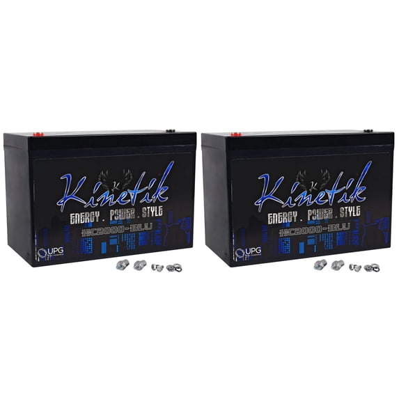 (2) New Kinetik HC2000-BLU Car Power Cell/Batteries High Current KHC2000