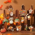 thumbnail image 4 of 12 Piece Wooden Thanksgiving Fall Doll & Pumpkin Hanging Ornaments Set, Autumn Themed Home Decor, Rustic Style - Orange, 4 of 7