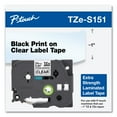 thumbnail image 4 of Brother Genuine P-touch TZE-S151 Tape, 1" (0.94") Extra-Strength Adhesive Laminated Label Maker Tape, Black on Clear, 0.94 in. x 26.2 ft. (24mm x 8M), TZES151, 4 of 6