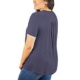 thumbnail image 3 of Traleubie Women's Short Sleeve Tunic Tops Lace Crochet Trim Pleated Tops Shirts of Female m-4x, 3 of 5