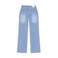 thumbnail image 6 of Forever 21 Straight-Leg Jeans With Bufferfly Accents, Color-Light Denim, Size-27, 6 of 6