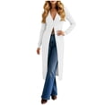 thumbnail image 5 of Feancey Long Cardigans for Women Lightweight Knit Dusters V Neck Button Up Sweaters Solid Color Fashion Jackets Elegant Office Work Jacket White M, 5 of 8