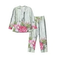 thumbnail image 1 of Fotbe Vintage Wood with Floral Pijama de Hombre con Estampado de Manga Larga, Conjunto de 2 Piezas, Ropa de Dormir Suave y Cómoda con Bolsillos-Large, 1 of 7
