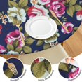 thumbnail image 4 of Round Fitted Tablecloth with Elastic Edges Fits 36"-44" Round Tables Pioneer Colorful Floral Waterproof Table Cover Washable Indoor and Outdoor for Party Kitchen Dinner Banquet Patio Picnic, 4 of 7
