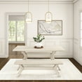 thumbnail image 4 of Plank+Beam Solid Wood Verso Dining Bench, 60" Entryway Bench, Minimalist Room Bench, White Sand, 4 of 7