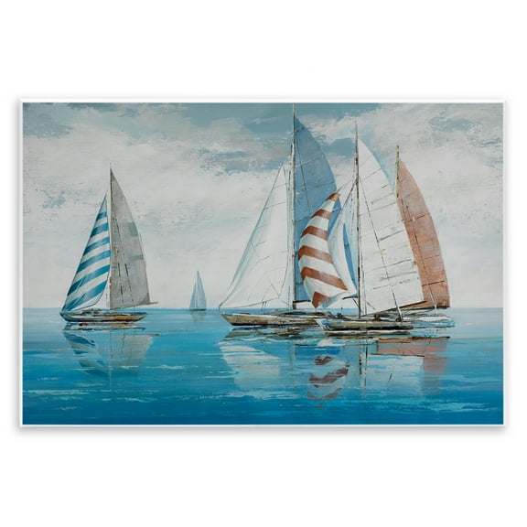 Stupell Industries Maritime Ocean Yachts Nautical & Beach Painting Unframed Art Print Wall Art, 15 x 10