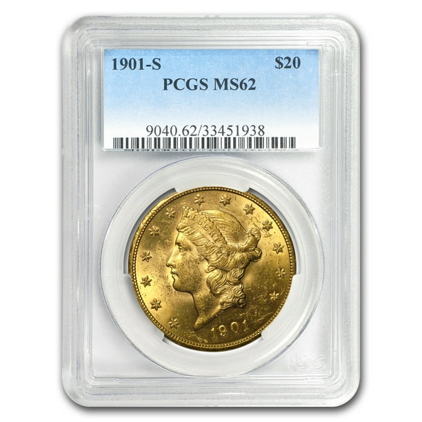 1901-S $20 Liberty Gold Double Eagle MS-62 PCGS - Walmart.com