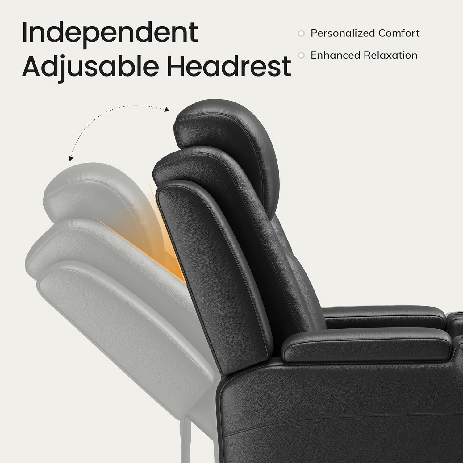 COLAMY Sereno Dual Motors Wall Hugger Power Recliner Chair with Power Headrest for Living Room, Home Theater Seating with Hidden Storage, Black