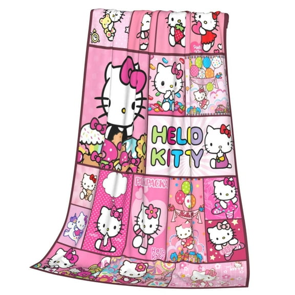 Hello Kitty Blanket Soft Cozy Fleece Kawaii Throw Blanket Plush Lightweight Warm Fuzzy Flannel Blankets And Throws For Boys Girls Gifts 50x40